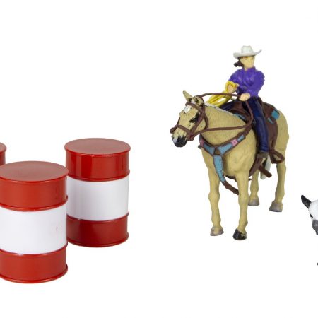 BIG COUNTRY TOYS All Round Cowgirl With Barrels And Calf