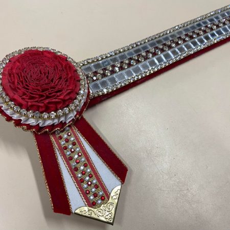 Show Browband – Red/Cream