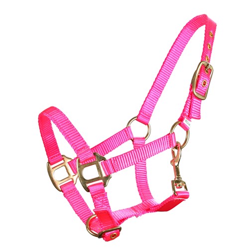 Piccolo Mini Horse Premium Nylon Halter – Fluro Pink