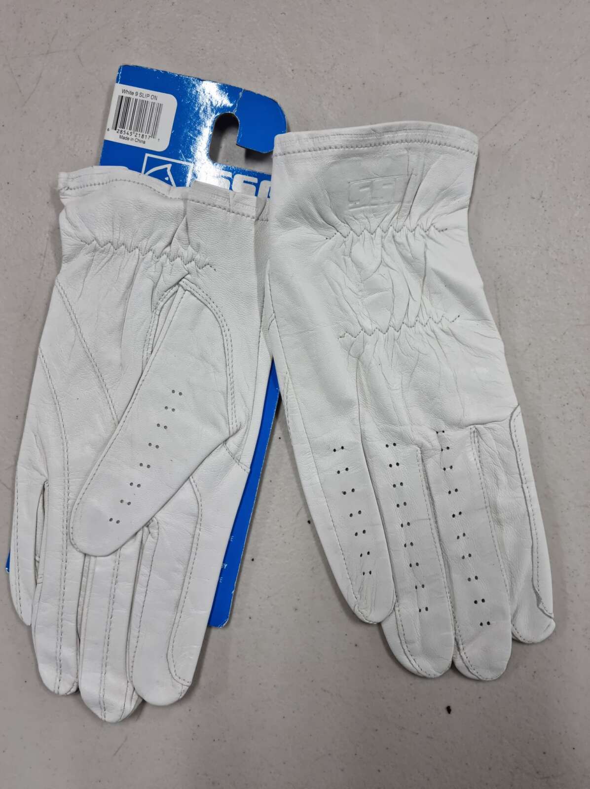 SSG Gloves Slip ON White Leather Gloves-SIZE 9