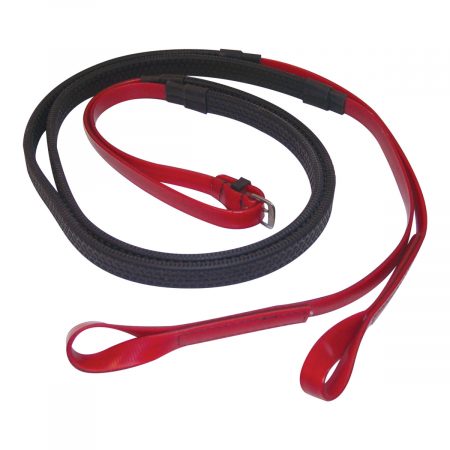 PVC Rubber Loop Reins – Red
