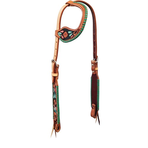 Fort Worth Cactus Turquoise One Ear Headstall