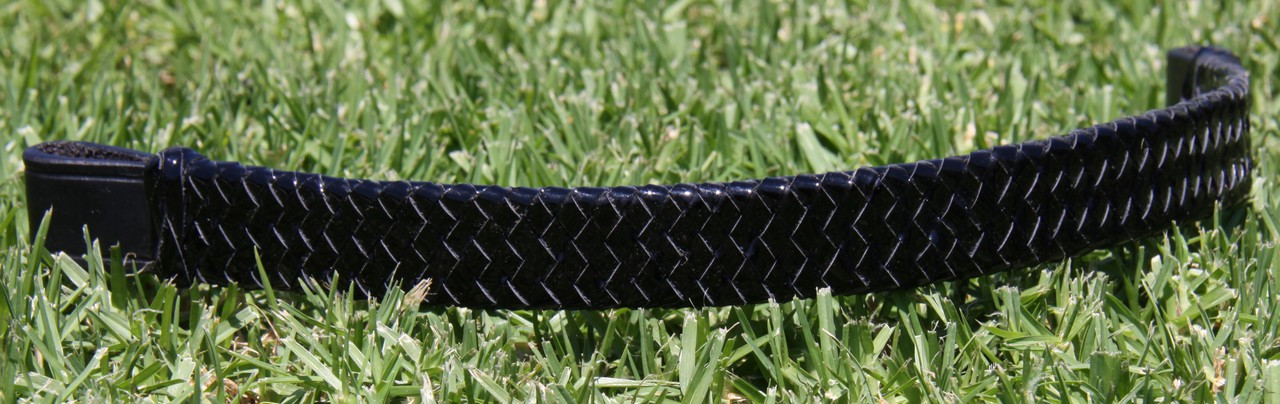 Patent Leather Hunter Plaited Browband-Black