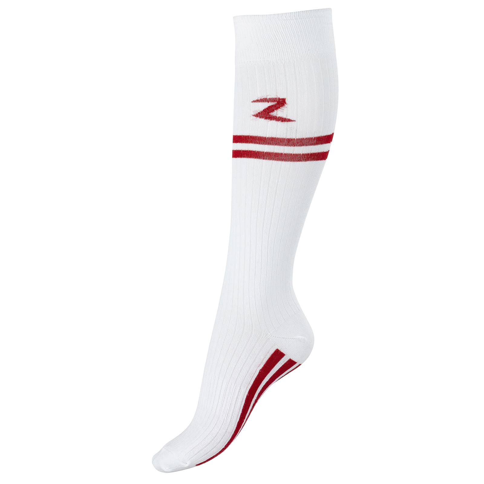 Horze Super Stretch Stripe Riding Knee Socks-white/Red