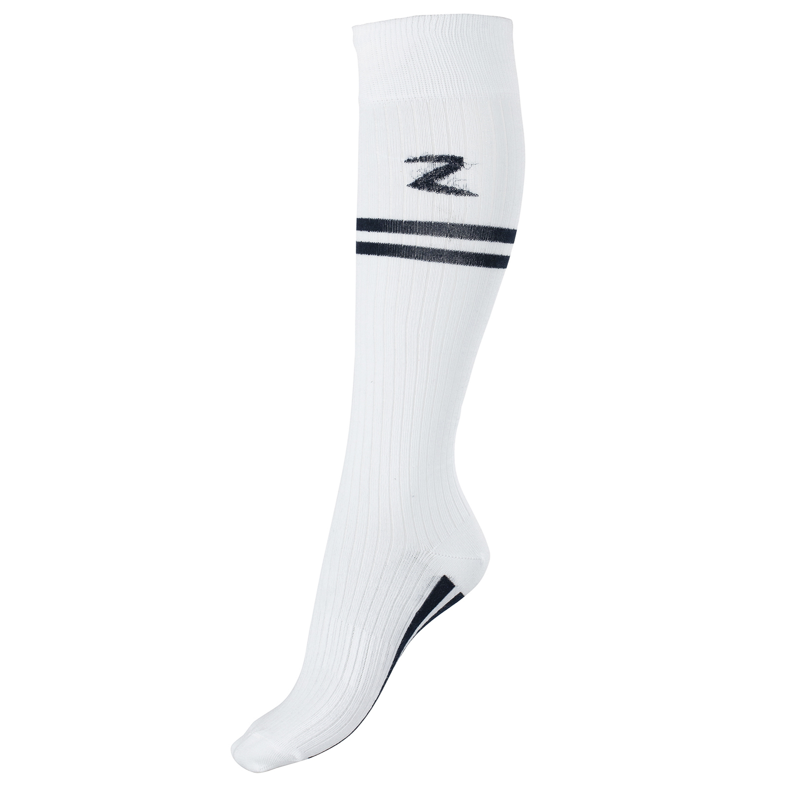 Horze Super Stretch Stripe Riding Knee Socks- White/Navy