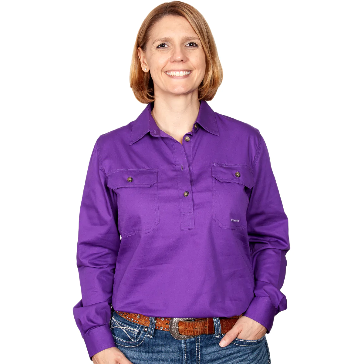 JUST COUNTRY Women’s – Jahna – 1/2 Button-Purple