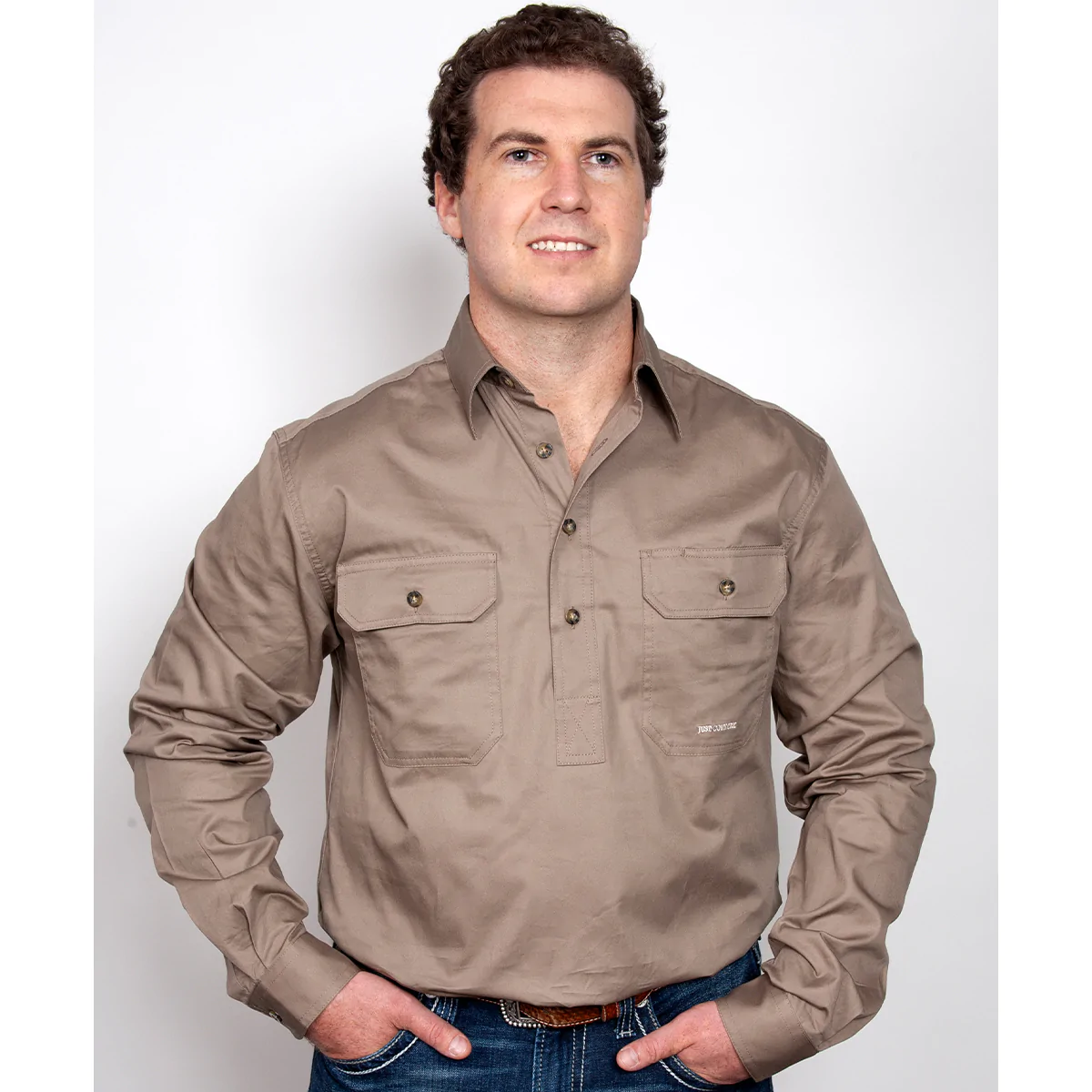 Just Country Men’s Cameron Workshirt – Brown