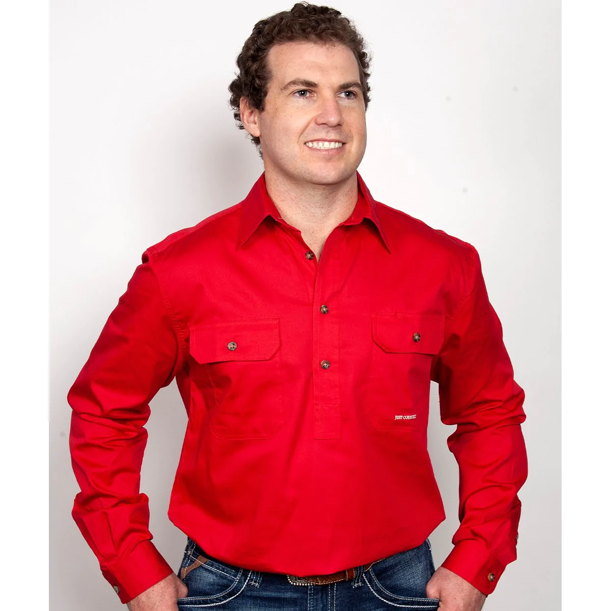 Just Country Men’s Cameron Workshirt – Chilli