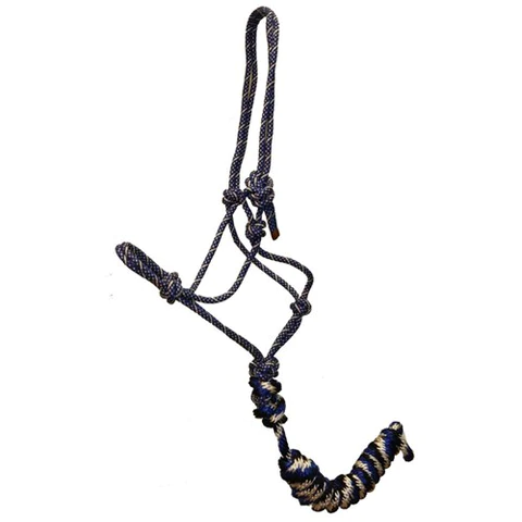 Fort Worth Rope Halter W/Lead-Navy/White