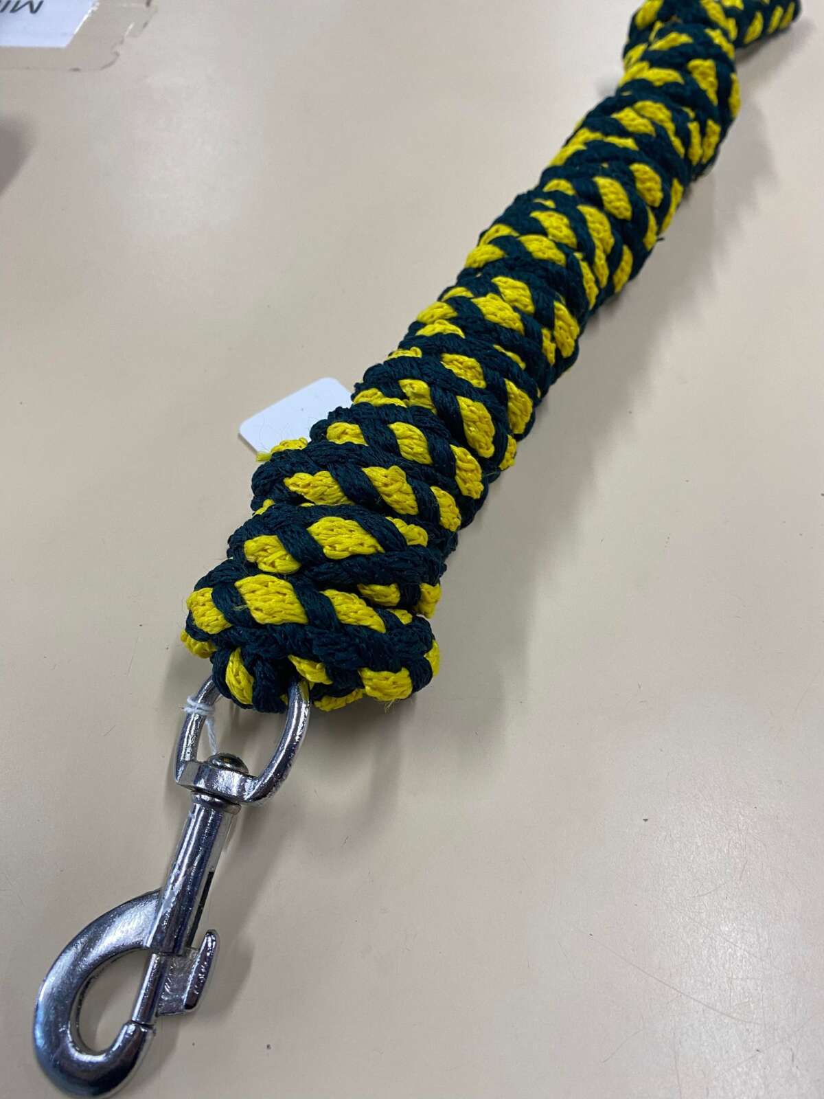 Braided Lead Rope – Bottle Green/Yellow