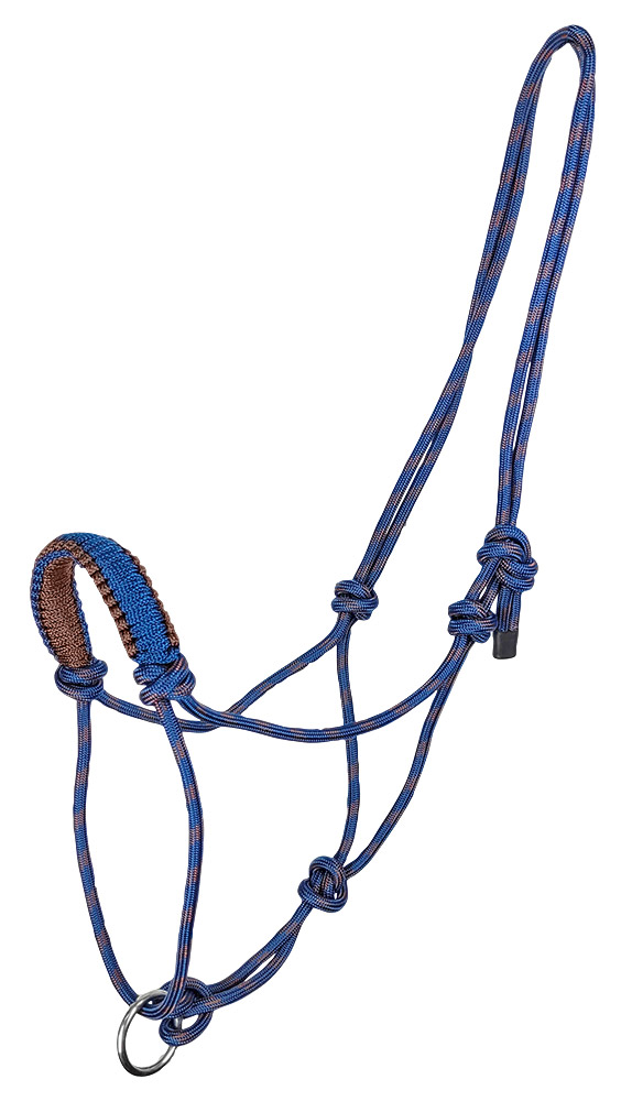 Rope Halter With Ring – Navy/Brown
