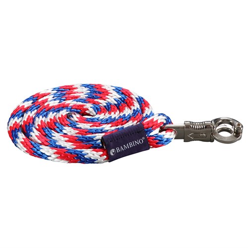 Bambino Poly Lead Rope – 6′ Red/White/Blue