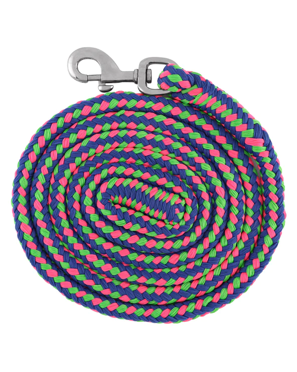 Vivid Polyester Lead Rope – Blue/Green/Pink