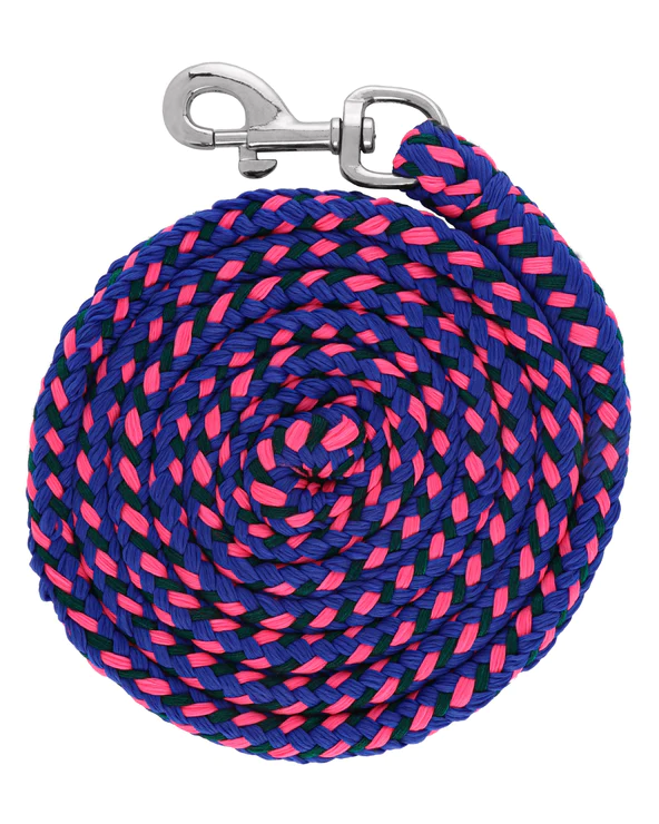 Vivid Polyester Lead Rope – Blue/Hunter Green/Pink