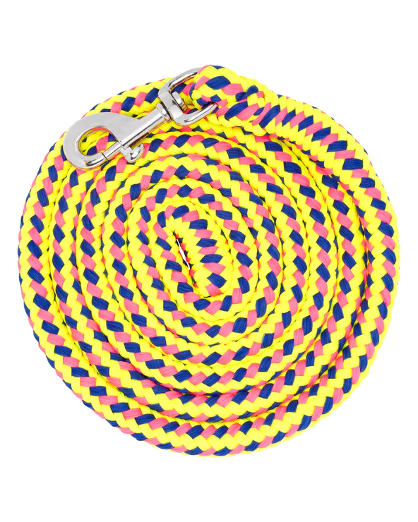 Vivid Polyester Lead Rope – 8′ – Yellow/Pink/Blue
