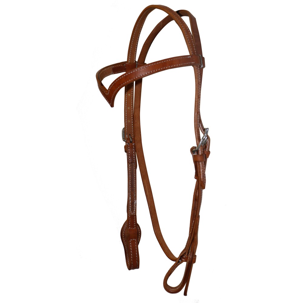 Fort Worth V Brow Headstall Harness Leather