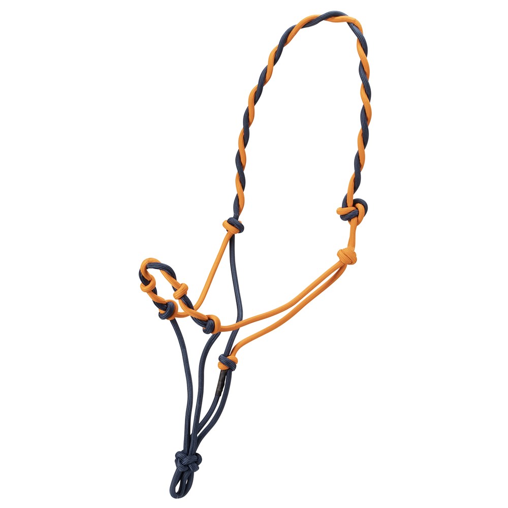 Twisted Knotted Rope Halter Navy/Orange