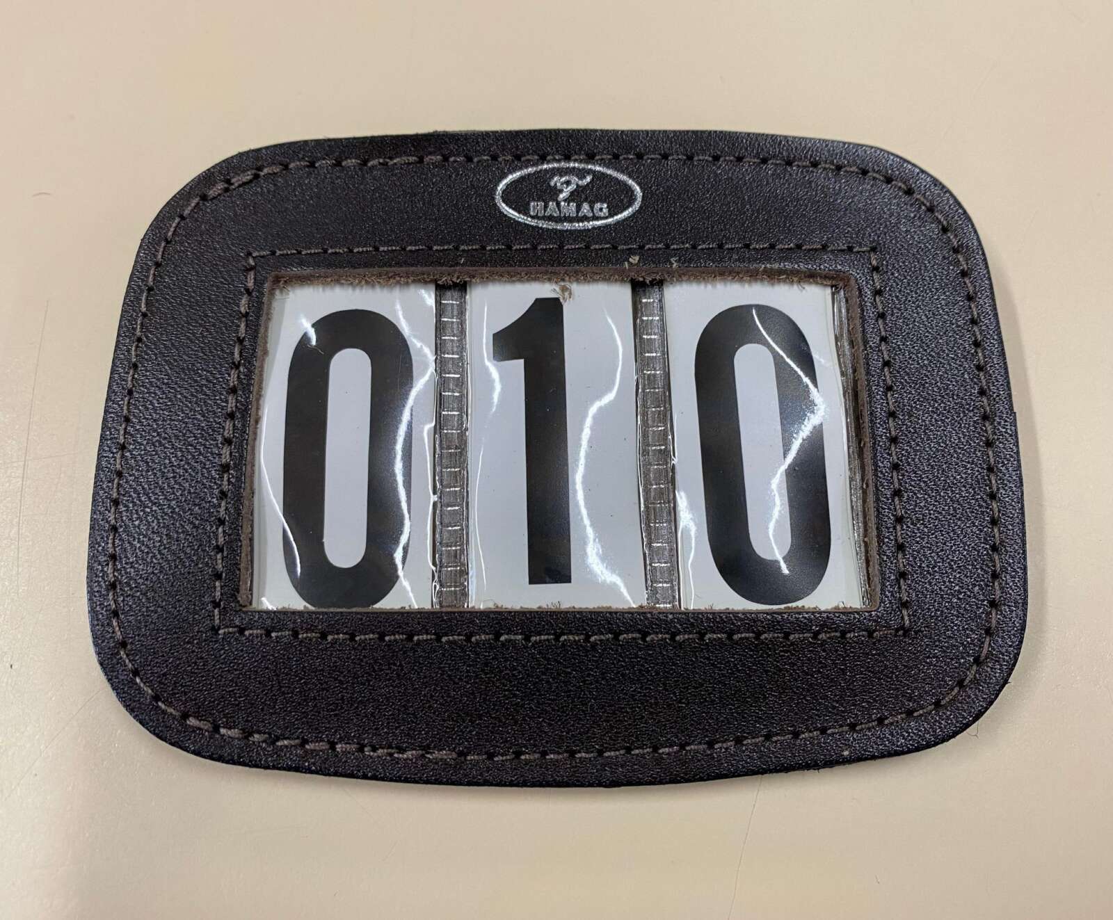 Hamag™ Leather Saddle Cloth Number Holder (SINGLE) – Brown