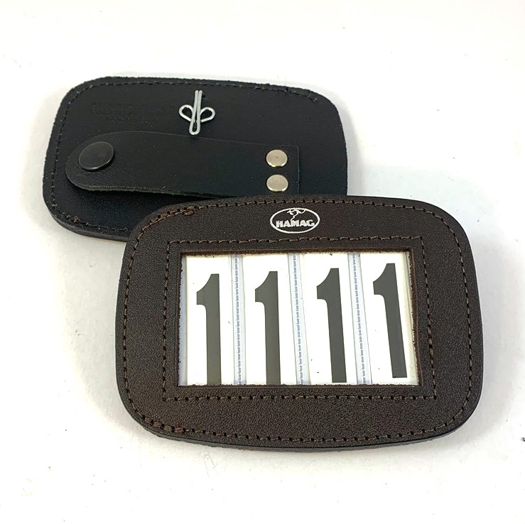 Hamag™ Leather Bridle Number Holders (Pair) – Brown 4 Digit