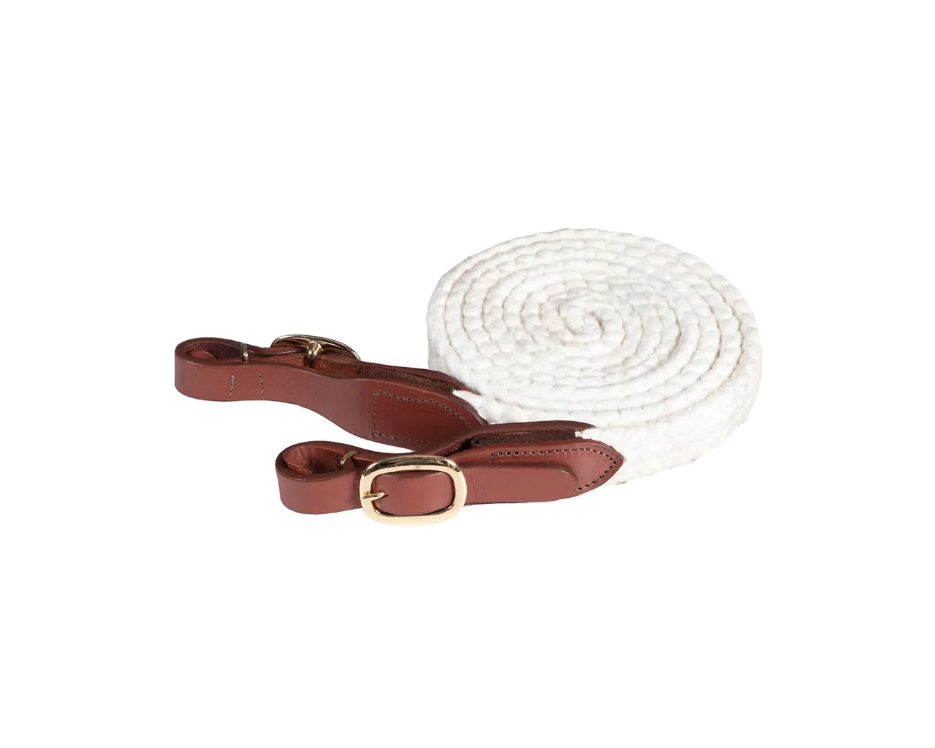 Cottonfields Roper Rein With Buckle Ends-White