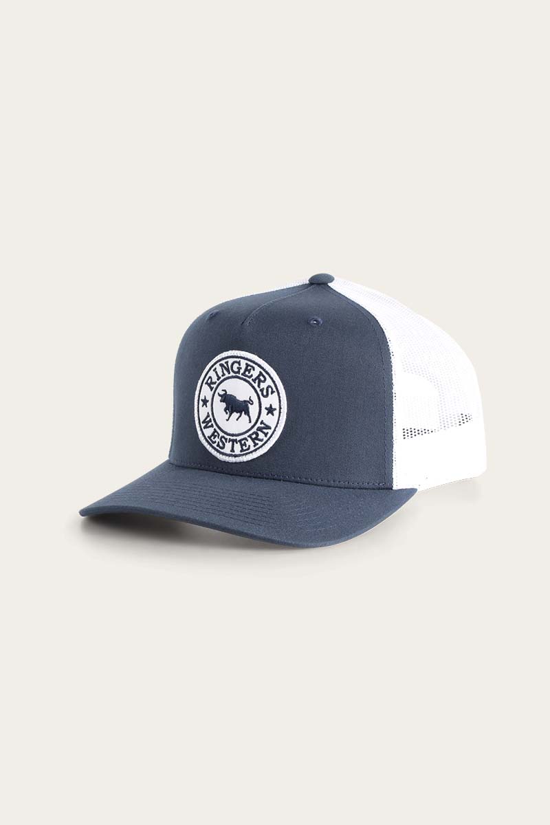 Ringers Western Signature Bull Trucker Cap – Navy & White With Navy & White Patch