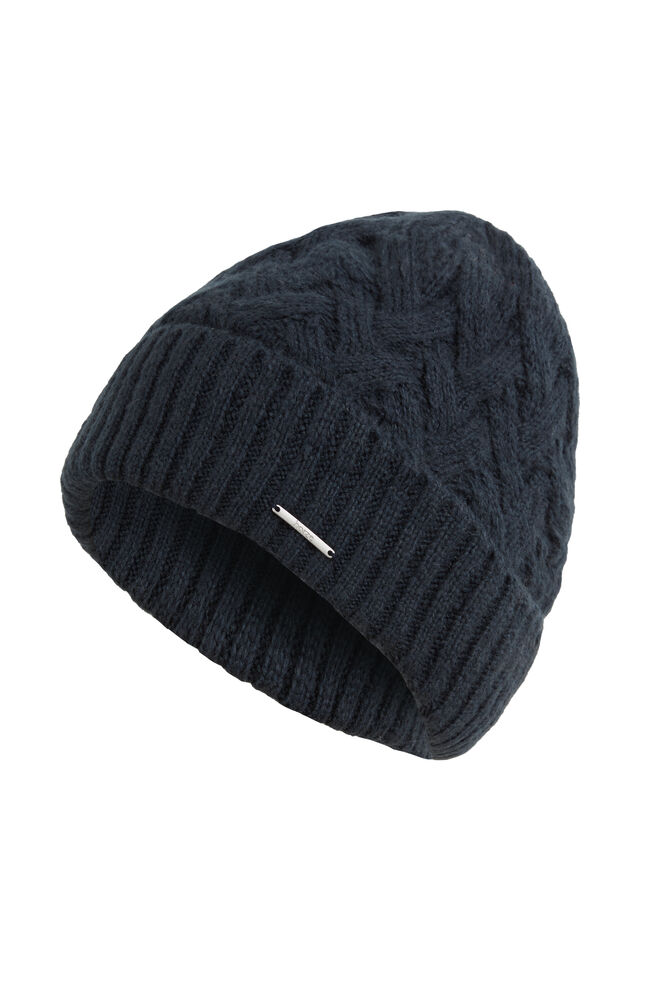 Horze Raya Cable Knit Hat With Fleece Lining – Ink Blue