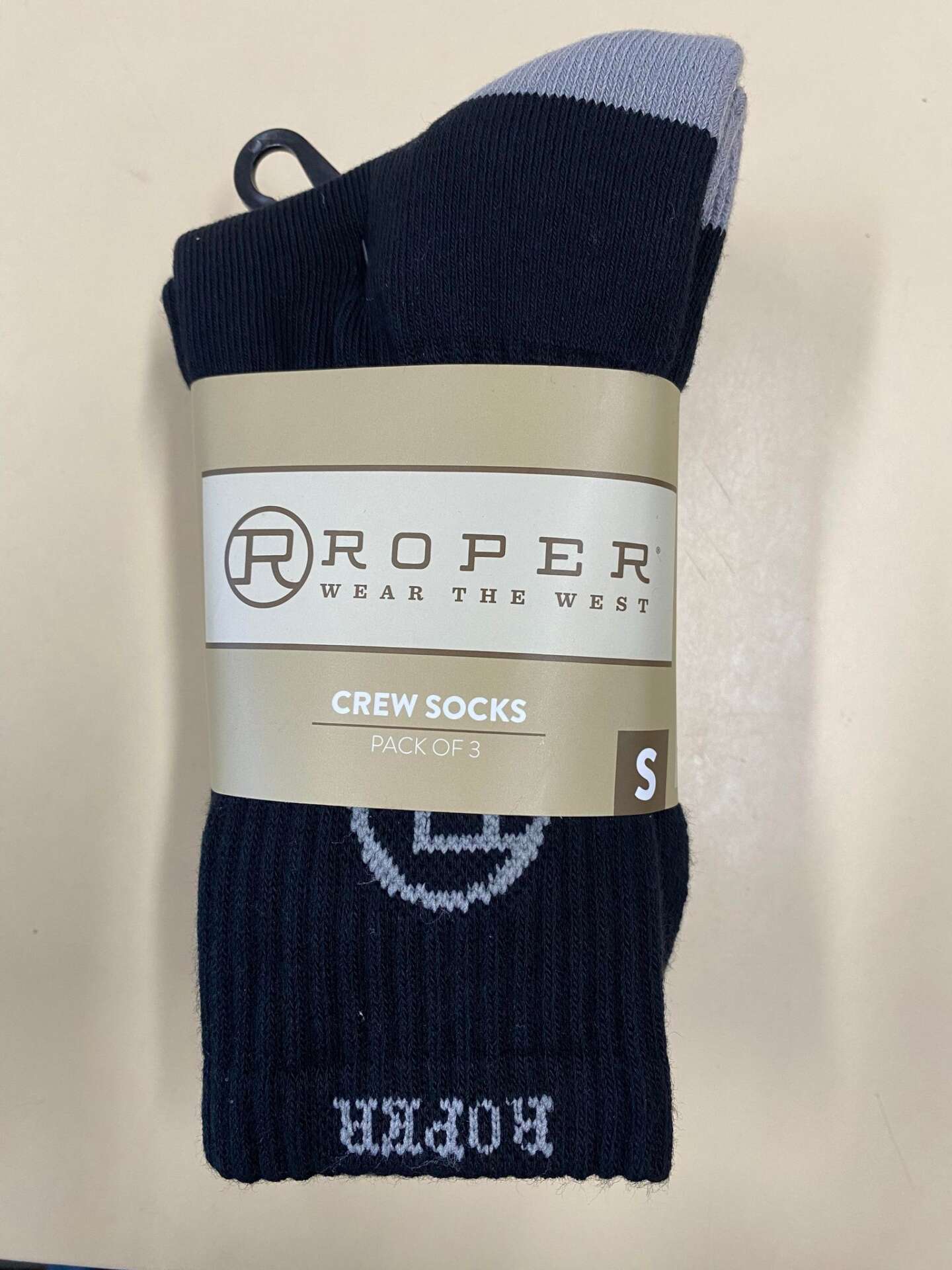 Roper Crew Socks Unisex Black/Grey – 3 Pack