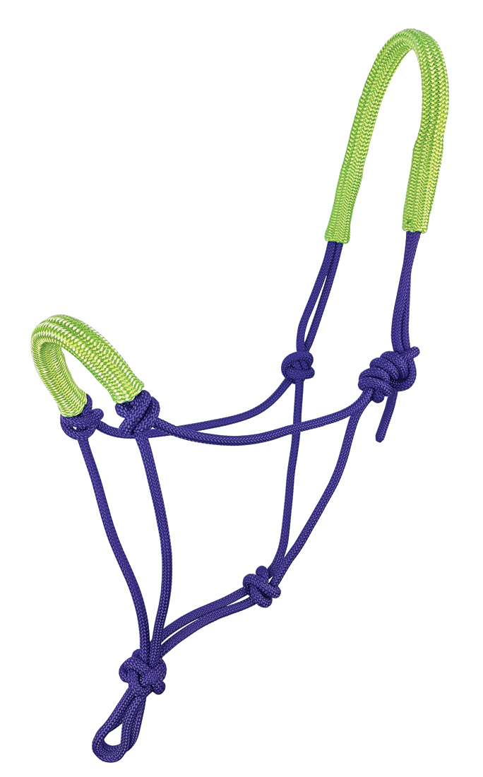 Zilco Knotted Halter With Padded Nose- Purple/Lime