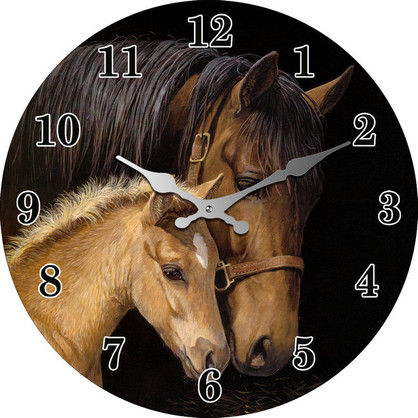 Clock Brown Horses