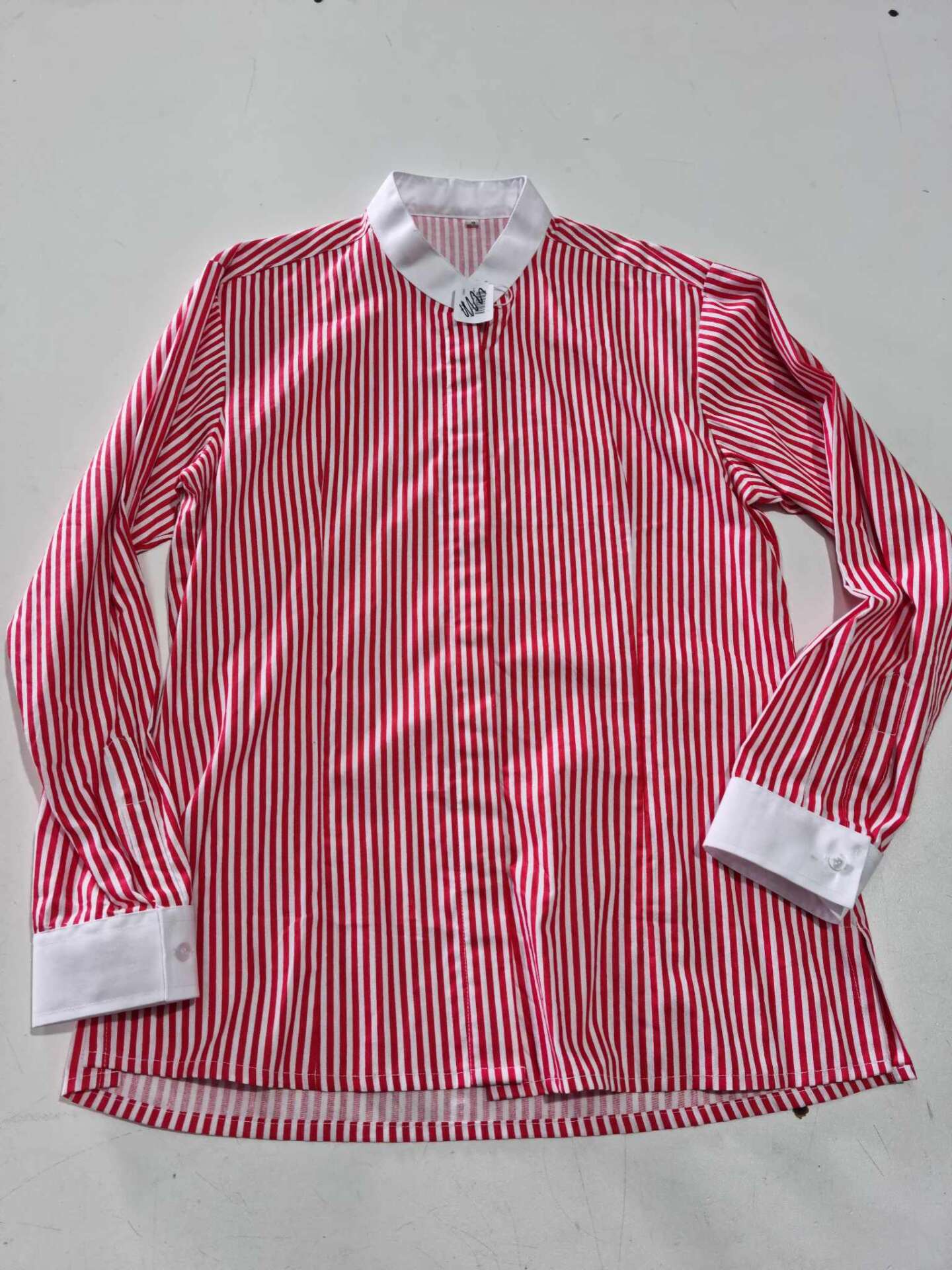 Red Stripe Stock Collar Show Shirt – Ladies Size 14/16
