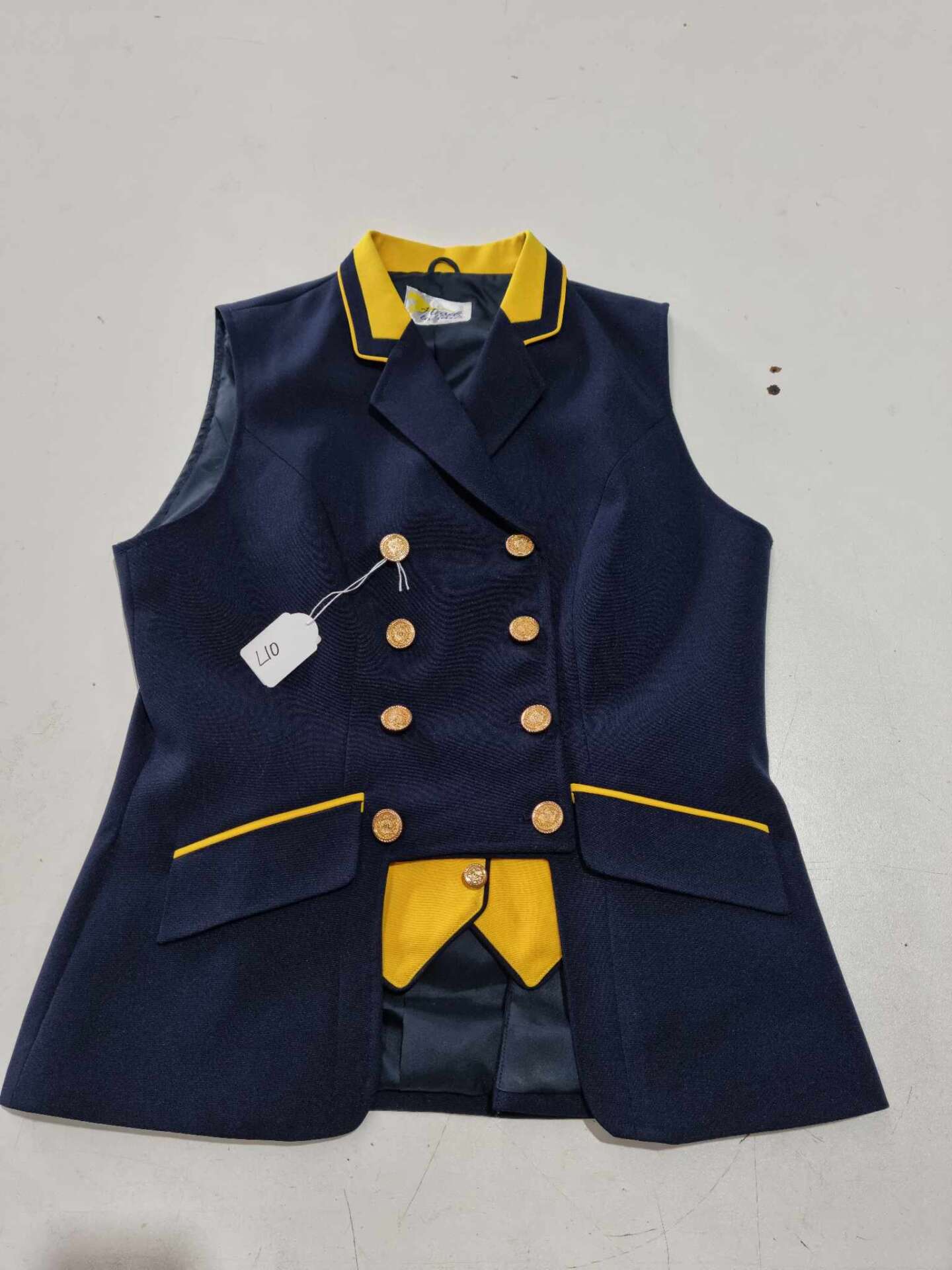 Navy & Yellow Show Vest – Ladies Size 10