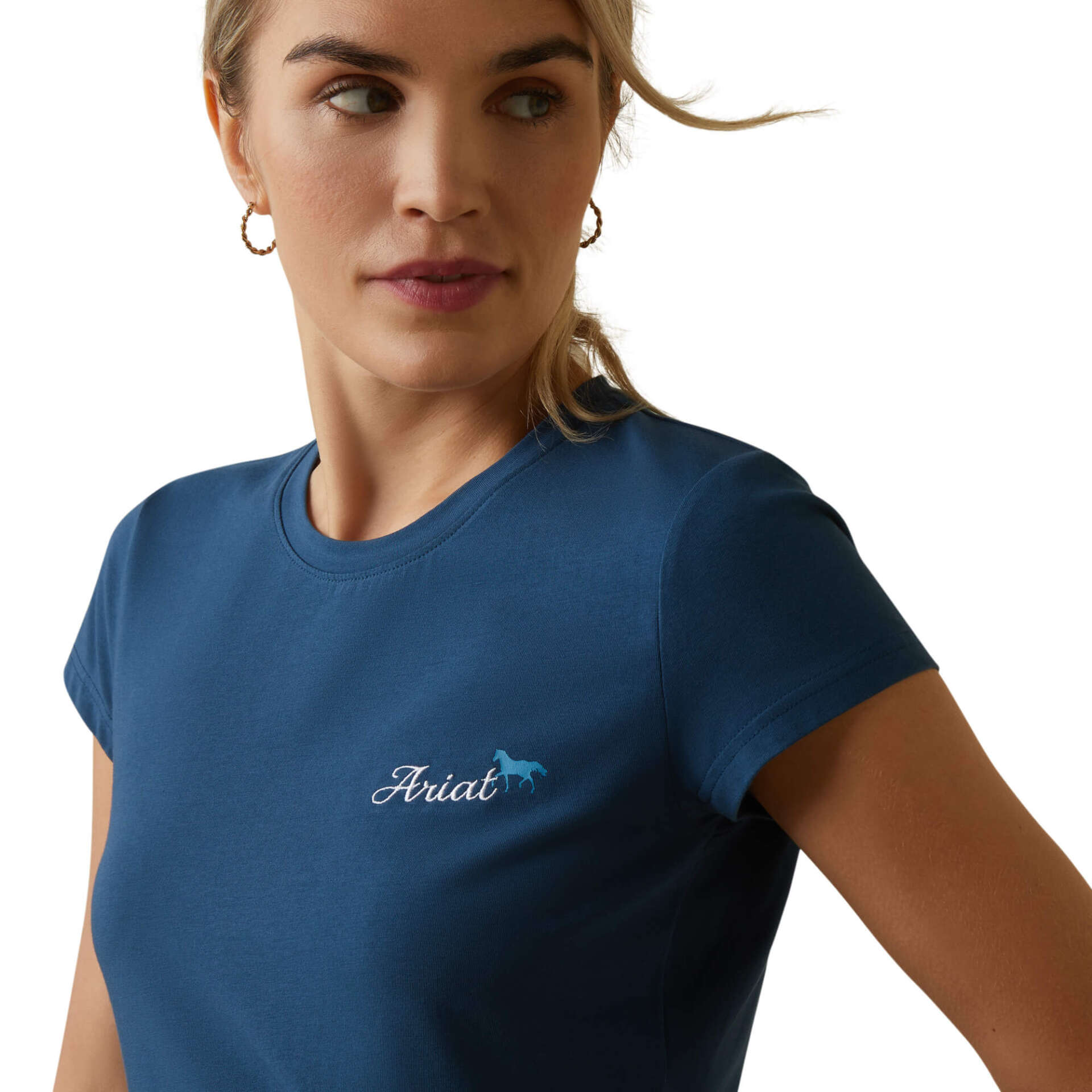 Ariat Womens Logo Script T-Shirt- Deep Petroleum