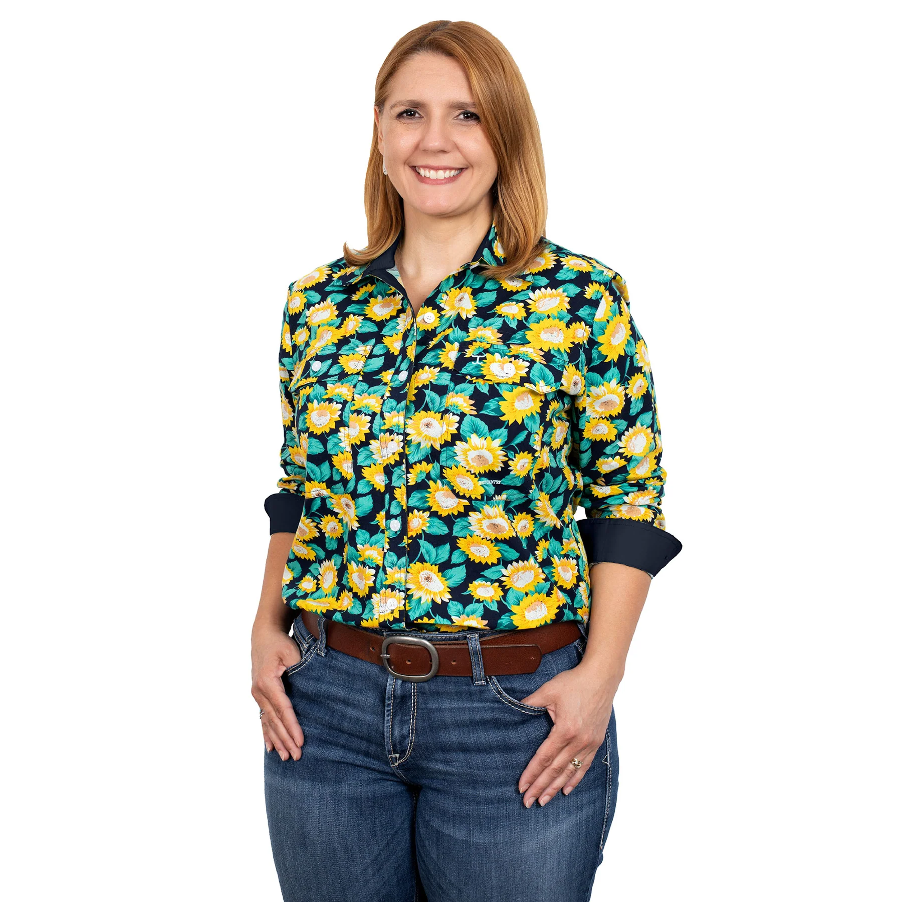 JUST COUNTRY Women’s – Abbey – Full Button-Sunflowers