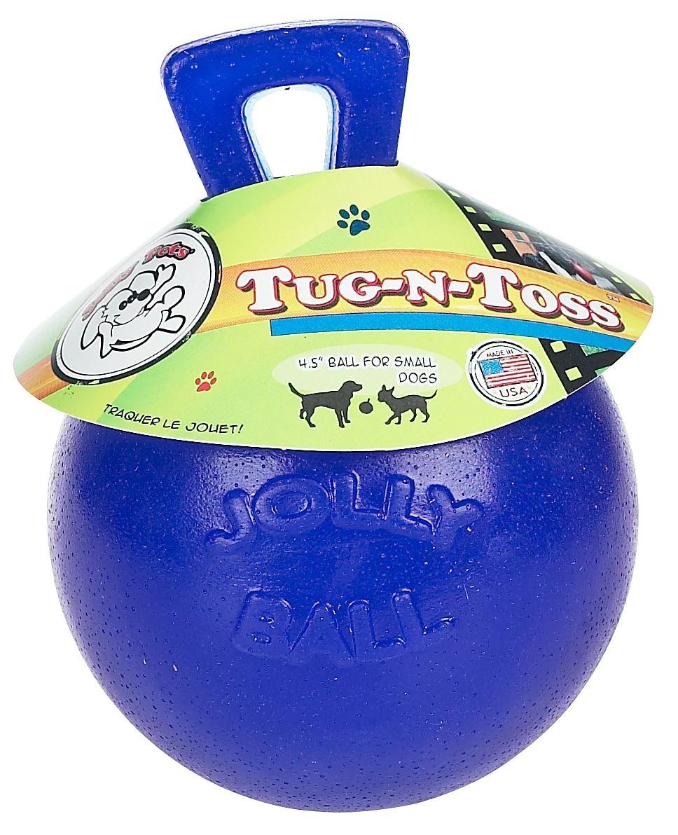 Jolly Pets Tug N Toss Ball – 6 Inch Blue