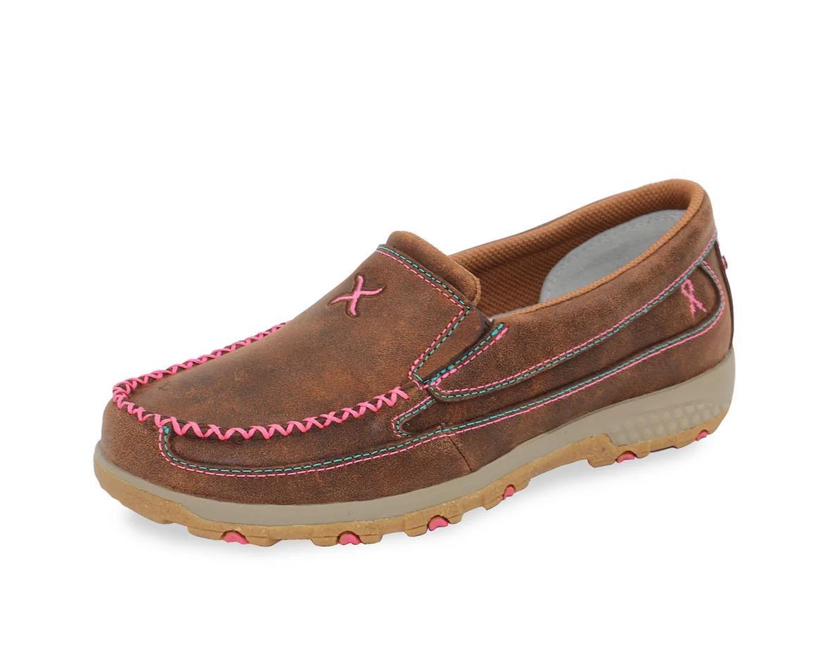 Twisted X Ladies Pink Cell Stretch Slip On – Brown/Pink