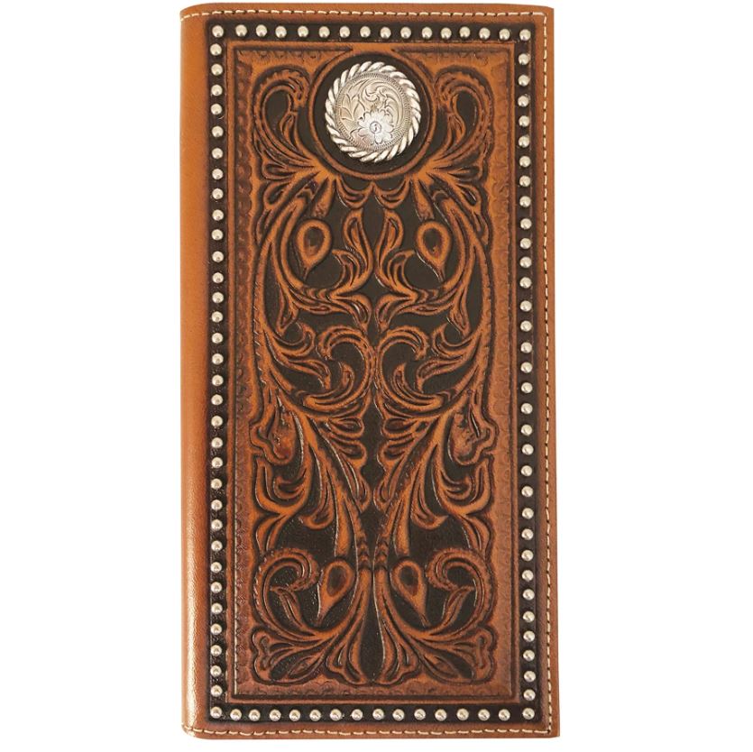 Roper Rodeo Wallet – Tooled Leather Tan