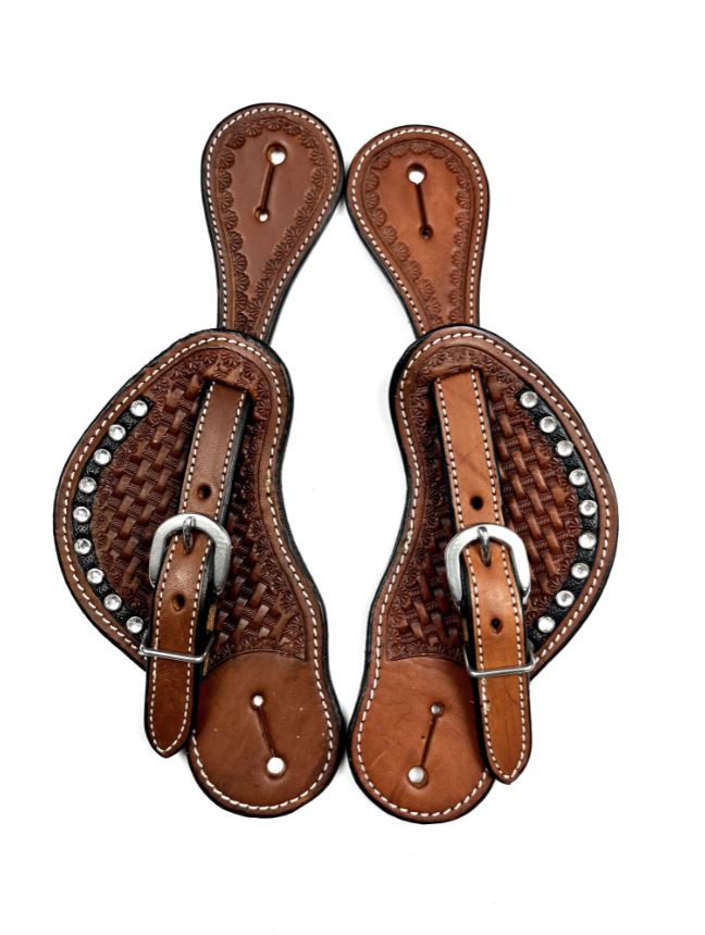 Ezy Ride Spur Strap Cowboy With Stamping And Prisms Chestnut – Ladies