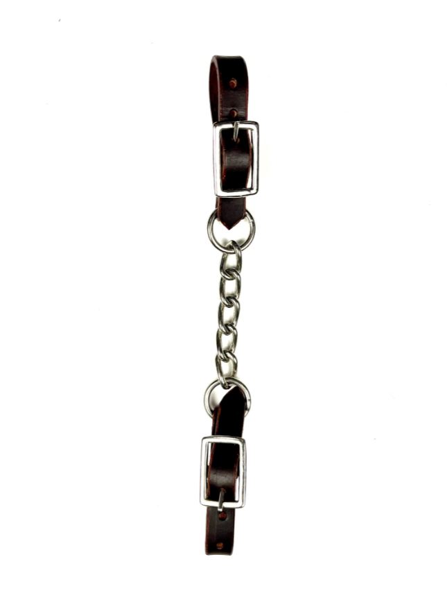 Ezy Ride Curb Strap Single Chain Chocolate Leather Ends
