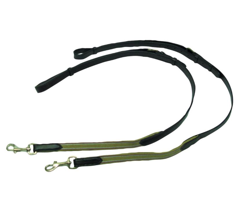 Showcraft – Leather Side Reins Black With Elastic