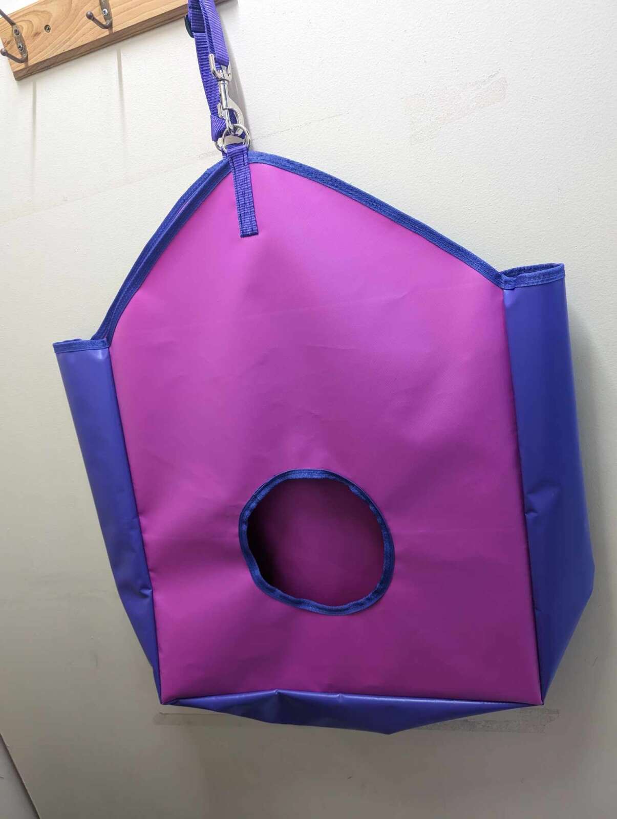 PVC Hay Bag- Pink & Purple With Purple Binding