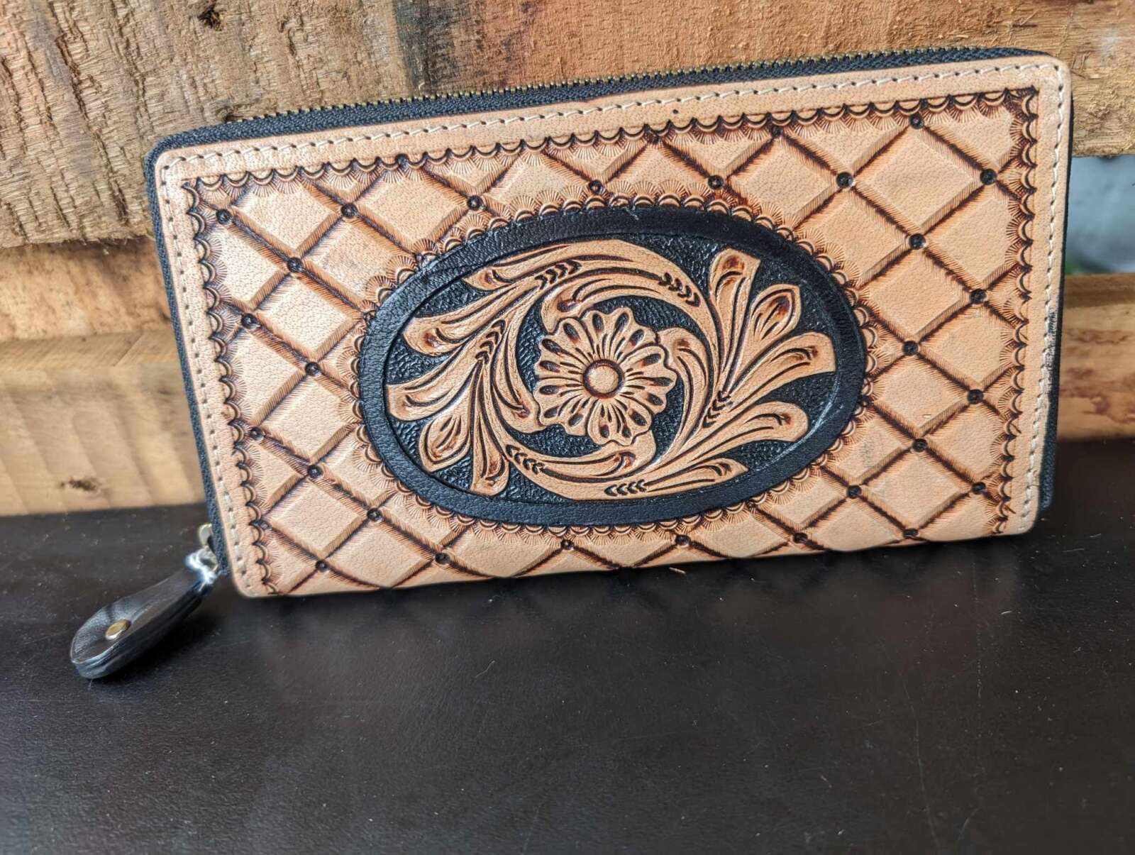 Aubrey Tooled Leather Wallet