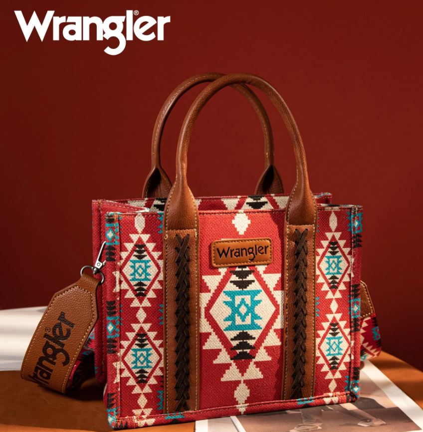 Wrangler Womens Southwestern Crossbody Bag-Red