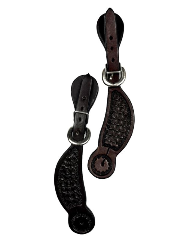 Ezy Ride Spur Strap Shaped With Stamping Chocolate Youth